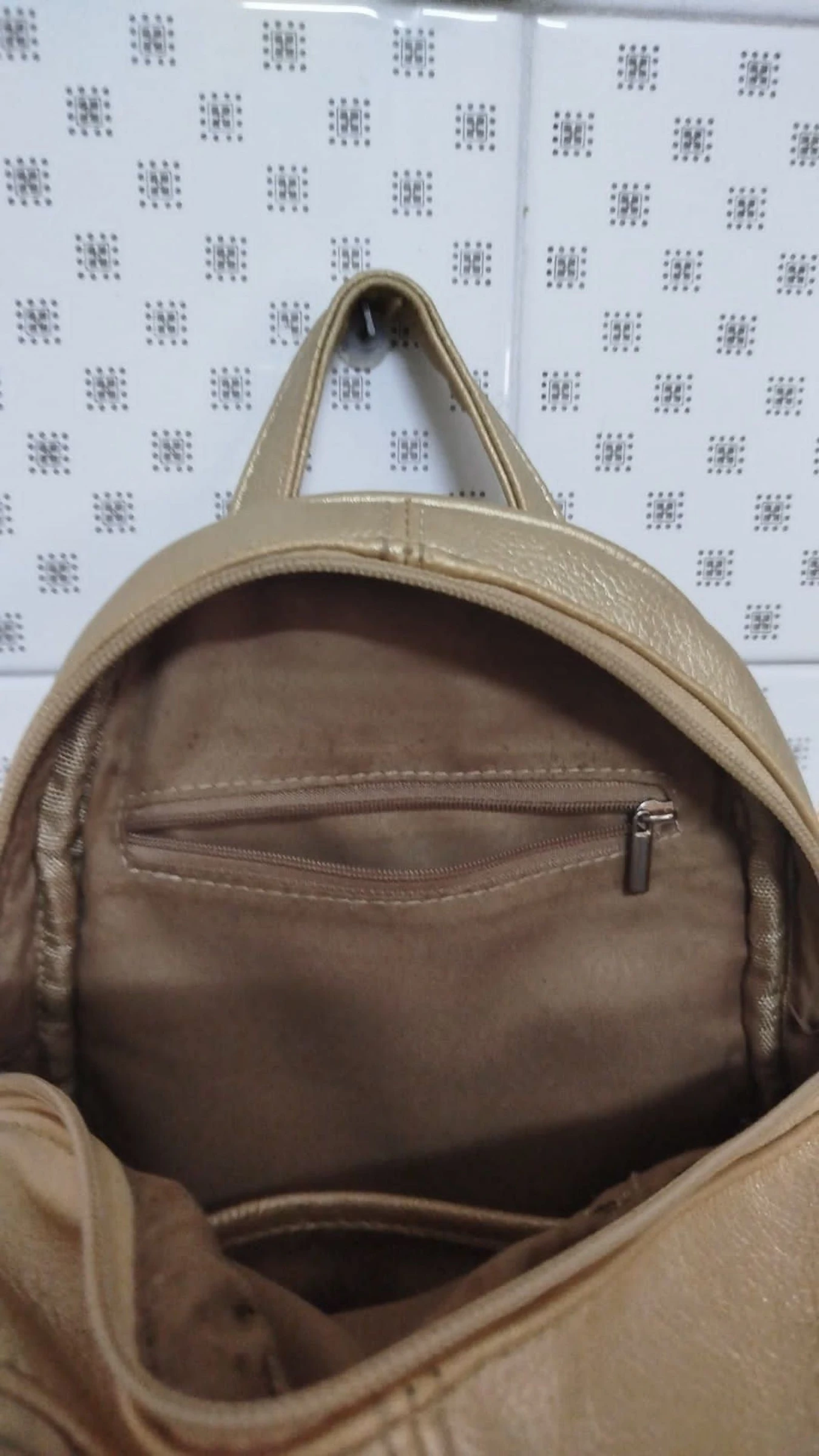 Golden backpack with different pockets 💛 – photo 6